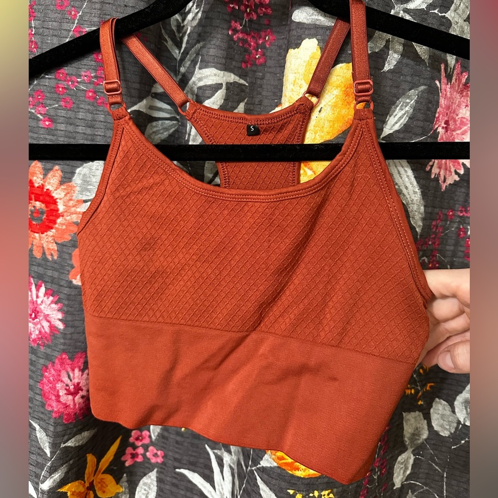 Balance Athletica (Vitality) Longline Crop Top Small Rust